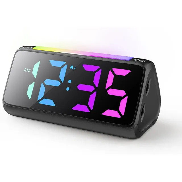 Netzu RGB Night-Light Alarm Clock – Black