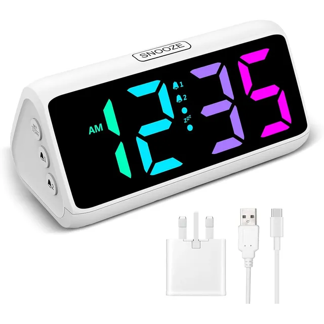 Netzu Bold-Digit Loud Alarm Clock – White