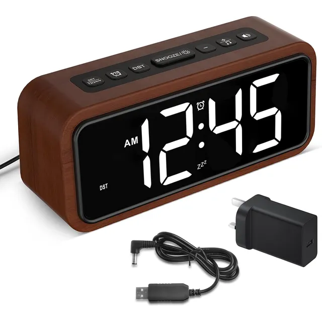 Netzu Wooden Loud Alarm Clock – Walnut wood