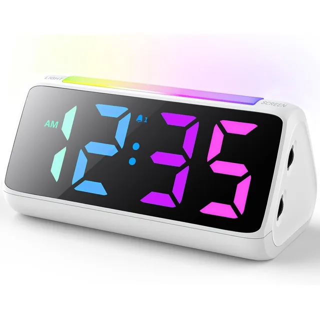 Netzu RGB Night-Light Alarm Clock – White