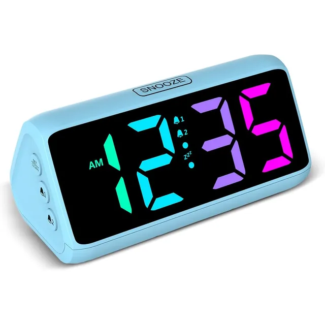 Netzu Bold-Digit Loud Alarm Clock – Blue