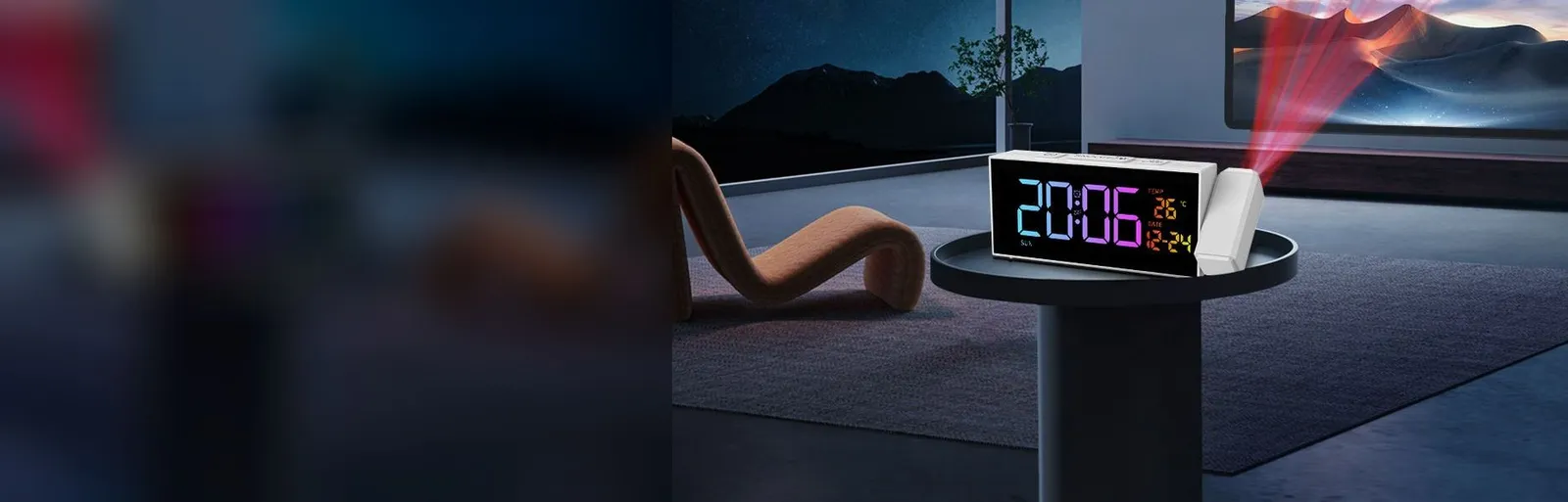 Netzu digital alarm clocks with large colourful LED digits